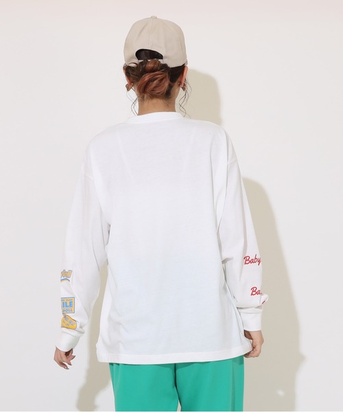 BABYDOLL(ベビードール)の「親子お揃い 袖メッセージ ロングTシャツ 9224A(Tシャツ/カットソー・レディース・チェリーピンク/オフホワイト・S/M/L/XL)」の11枚目の写真
