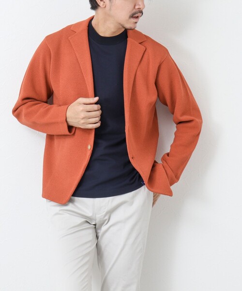 NOLLEY'S goodman(ノーリーズグッドマン)の「カノコニットジャケット(カーディガン/ボレロ・メンズ・ダークネイビー/オレンジ/グレイッシュベージュ・M/L)」の15枚目の写真