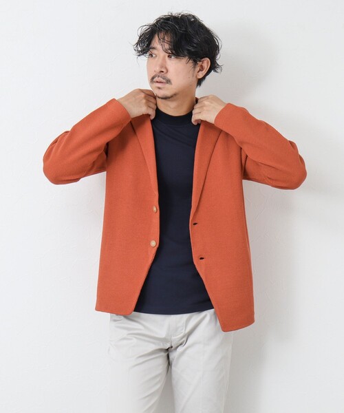 NOLLEY'S goodman(ノーリーズグッドマン)の「カノコニットジャケット(カーディガン/ボレロ・メンズ・ダークネイビー/オレンジ/グレイッシュベージュ・M/L)」の16枚目の写真