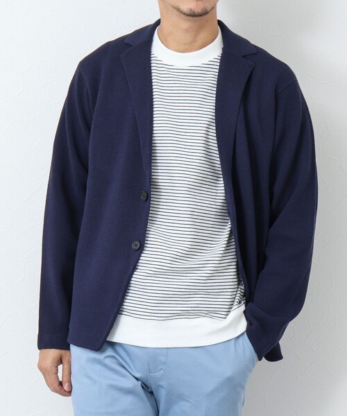 NOLLEY'S goodman(ノーリーズグッドマン)の「カノコニットジャケット(カーディガン/ボレロ・メンズ・ダークネイビー/オレンジ/グレイッシュベージュ・M/L)」の22枚目の写真