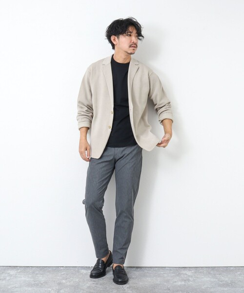 NOLLEY'S goodman(ノーリーズグッドマン)の「カノコニットジャケット(カーディガン/ボレロ・メンズ・ダークネイビー/オレンジ/グレイッシュベージュ・M/L)」の5枚目の写真