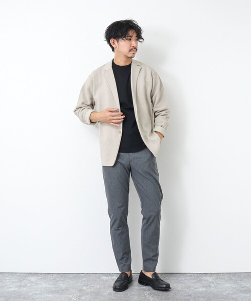 NOLLEY'S goodman(ノーリーズグッドマン)の「カノコニットジャケット(カーディガン/ボレロ・メンズ・ダークネイビー/オレンジ/グレイッシュベージュ・M/L)」の6枚目の写真