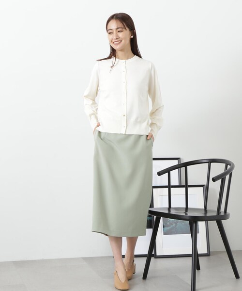 N.（N. Natural Beauty Basic）（エヌエヌナチュラルビューティーベーシック）の「◆ゴールドボタンカーディガン（カーディガン/ボレロ・レディース・グリーン/ネイビー/オフホワイト・MEDIUM）」の9枚目の写真