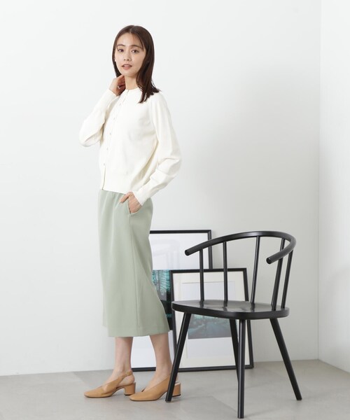 N.（N. Natural Beauty Basic）（エヌエヌナチュラルビューティーベーシック）の「◆ゴールドボタンカーディガン（カーディガン/ボレロ・レディース・グリーン/ネイビー/オフホワイト・MEDIUM）」の12枚目の写真