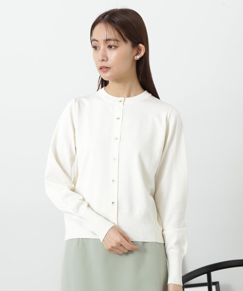 N.（N. Natural Beauty Basic）（エヌエヌナチュラルビューティーベーシック）の「◆ゴールドボタンカーディガン（カーディガン/ボレロ・レディース・グリーン/ネイビー/オフホワイト・MEDIUM）」の14枚目の写真