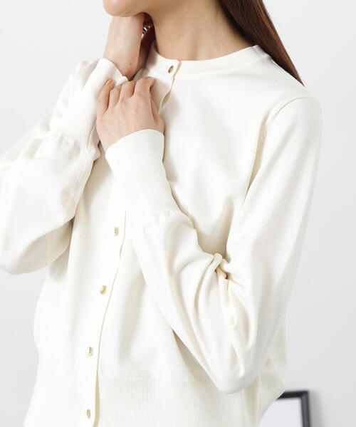 N.（N. Natural Beauty Basic）（エヌエヌナチュラルビューティーベーシック）の「◆ゴールドボタンカーディガン（カーディガン/ボレロ・レディース・グリーン/ネイビー/オフホワイト・MEDIUM）」の17枚目の写真