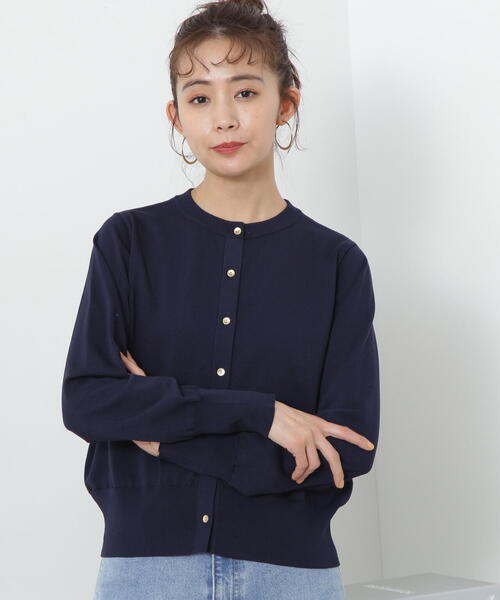 N.（N. Natural Beauty Basic）（エヌエヌナチュラルビューティーベーシック）の「◆ゴールドボタンカーディガン（カーディガン/ボレロ・レディース・グリーン/ネイビー/オフホワイト・MEDIUM）」の20枚目の写真