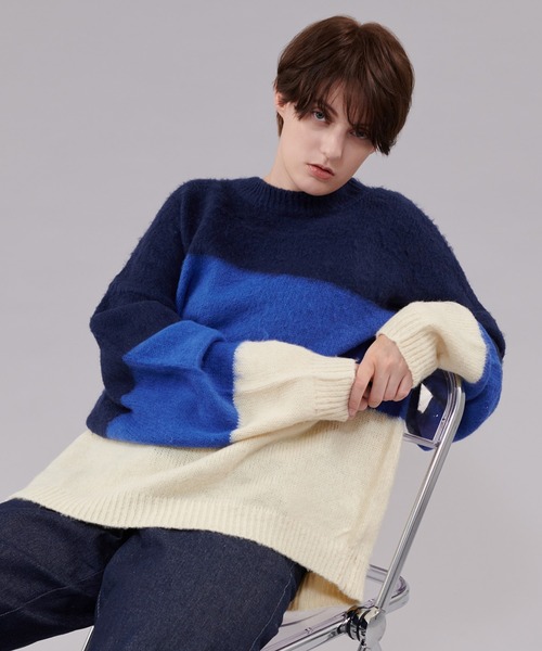 ONCILY（オンシェリー）の「長袖ニット（ニット/セーター・メンズ・ネイビー・MEDIUM）」の5枚目の写真