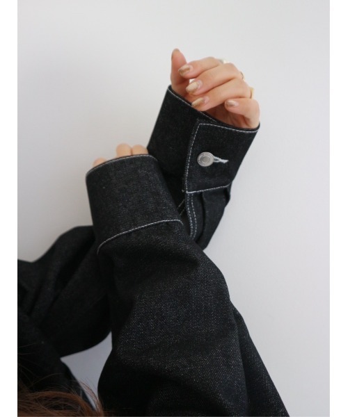 TRUNC（トランクエイティーエイト）の「Cropped Denim Jacket（デニムジャケット・レディース・ネイビー/ブラック・FREE）」の18枚目の写真