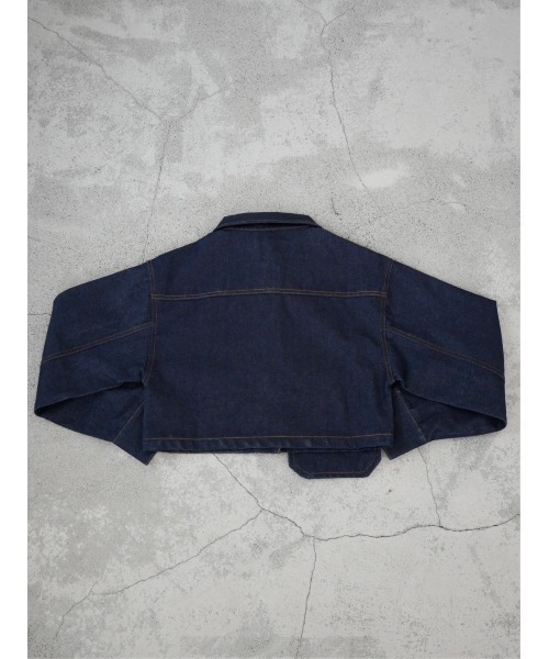 TRUNC（トランクエイティーエイト）の「Cropped Denim Jacket（デニムジャケット・レディース・ネイビー/ブラック・FREE）」の14枚目の写真