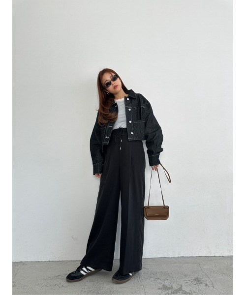 TRUNC（トランクエイティーエイト）の「Cropped Denim Jacket（デニムジャケット・レディース・ネイビー/ブラック・FREE）」の10枚目の写真