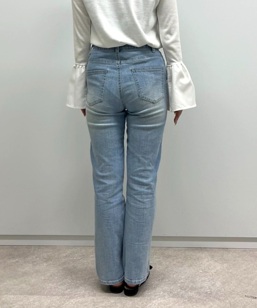 prose verse（プロズヴェール）の「ハイウエストストレッチフレアデニムパンツ（デニムパンツ・レディース・サックスブルー/ブルー・MT/MP/LARGE/MEDIUM/SMALL/SP/LP）」の12枚目の写真