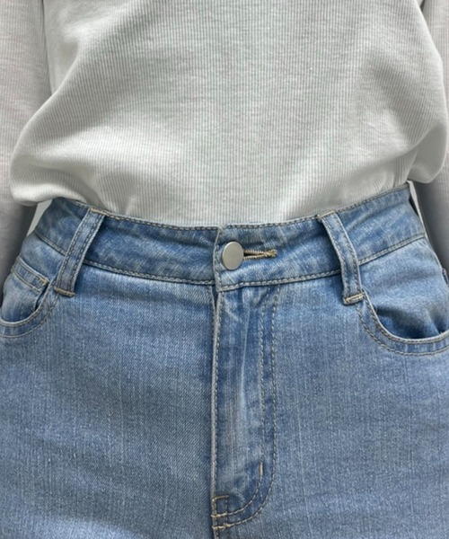 prose verse（プロズヴェール）の「ハイウエストストレッチフレアデニムパンツ（デニムパンツ・レディース・サックスブルー/ブルー・MT/MP/LARGE/MEDIUM/SMALL/SP/LP）」の14枚目の写真