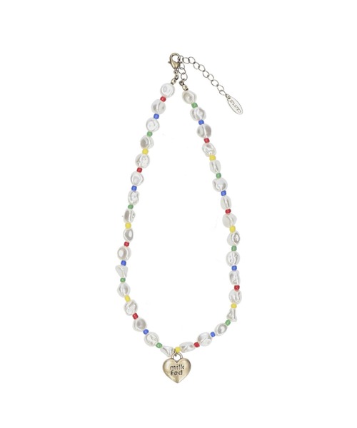 MILKFED.(ミルクフェド)の「HEART CHARM BEADED NECKLACE(ネックレス・レディース・マルチ・ONE SIZE)」の9枚目の写真