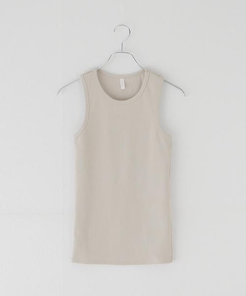 La TOTALITE(ラトータリテ)の「【Munich/ミューニック】stretched polyester rib(タンクトップ・レディース・ホワイト/ベージュ/ブラック・FREE)」の3枚目の写真