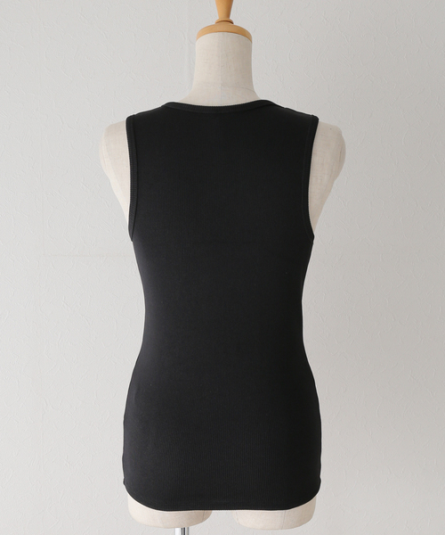 La TOTALITE(ラトータリテ)の「【Munich/ミューニック】stretched polyester rib(タンクトップ・レディース・ホワイト/ベージュ/ブラック・FREE)」の6枚目の写真