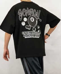 【GROOVY STORE】オーバーサイズ ポケ付き刺繍＆バックプリント ヘビーウエイト半袖Tシャツ