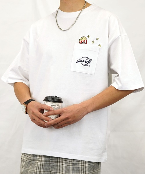 Burner（バーナー）の「【GROOVY STORE】オーバーサイズ ポケ付き刺繍＆バックプリント ヘビーウエイト半袖Tシャツ（Tシャツ/カットソー・メンズ・ブラック/ブラック系その他2/ホワイト系その他2/ブラック系その他3/ホワイト/ホワイト系その他3・M/L/LL）」の8枚目の写真