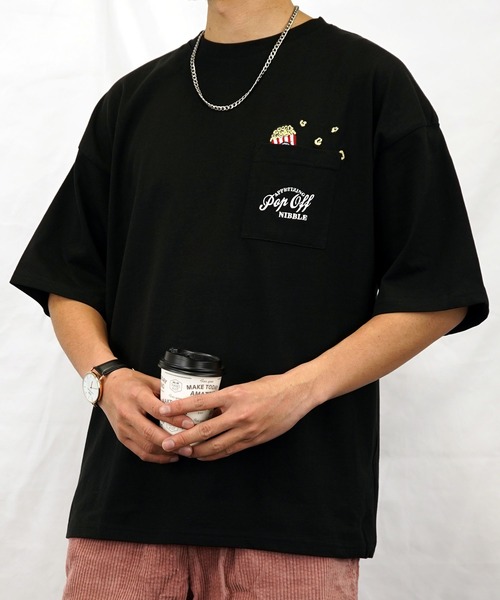 Burner（バーナー）の「【GROOVY STORE】オーバーサイズ ポケ付き刺繍＆バックプリント ヘビーウエイト半袖Tシャツ（Tシャツ/カットソー・メンズ・ブラック/ブラック系その他2/ホワイト系その他2/ブラック系その他3/ホワイト/ホワイト系その他3・M/L/LL）」の10枚目の写真