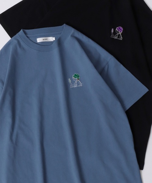 SITRY(シトリー)の「SITRY Girl Embroidery T-shirt/別注 オーバーサイズ ガール ワンポイント刺繍 半袖Tシャツ レディース メンズ(Tシャツ/カットソー・レディース・ブルー/グリーン/ホワイト/ブラック/ホワイト系その他/ブラック系その他/グリーン系その他/ブルー系その他・M/L/XL)」の8枚目の写真