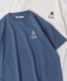 SITRY Girl Embroidery T-shirt/別注 オーバーサイズ ガール ワンポイント刺繍 半袖Ｔシャツ レディース メンズ