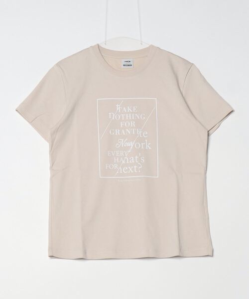 TIGORA(ティゴラ)の「ティゴラ TIGORA CVCスムースTシャツ タイポ(Tシャツ/カットソー・レディース・ライトベージュ/ブラック・S/M/L/XL)」の2枚目の写真