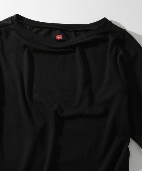 HANES(ヘインズ)の「【Hanes】ハーフスリーブTee HW1-Z101(Tシャツ/カットソー・レディース・ブラック/ホワイト・FREE)」の2枚目の写真