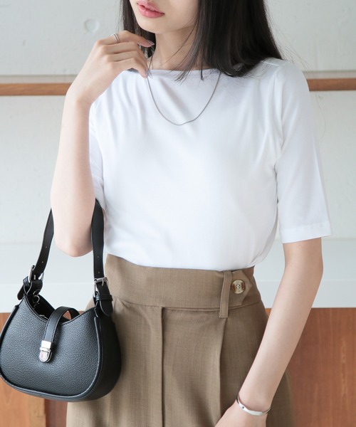HANES(ヘインズ)の「【Hanes】ハーフスリーブTee HW1-Z101(Tシャツ/カットソー・レディース・ブラック/ホワイト・FREE)」の8枚目の写真