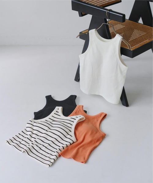 titivate(ティティベイト)の「カップ付きアメスリタンクトップ(タンクトップ・レディース・オレンジ/ホワイト系その他/ブラック/オフホワイト・M)」の3枚目の写真