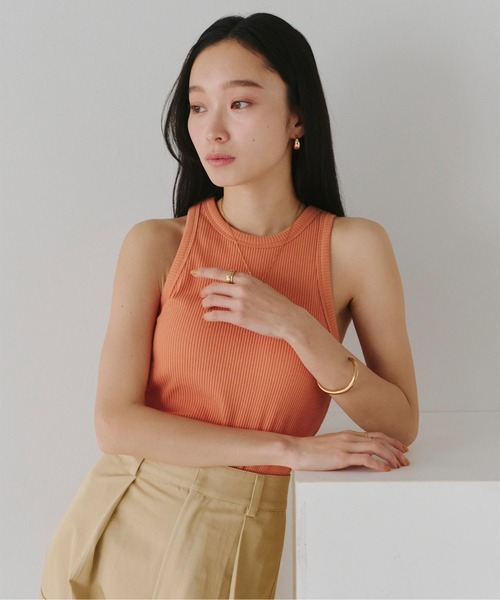 titivate(ティティベイト)の「カップ付きアメスリタンクトップ(タンクトップ・レディース・オレンジ/ホワイト系その他/ブラック/オフホワイト・M)」の12枚目の写真