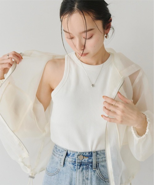 titivate(ティティベイト)の「カップ付きアメスリタンクトップ(タンクトップ・レディース・オレンジ/ホワイト系その他/ブラック/オフホワイト・M)」の5枚目の写真