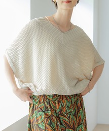 LEPSIM | 5ゲージカノコVネック5分袖プルオーバー 987574(ニット/セーター)