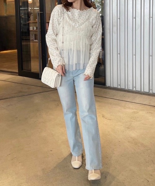 one after another NICE CLAUP（ワンアフターアナザーナイスクラップ）の「ビジューストラップ付きスマホショルダー（ショルダーバッグ・レディース・ブラック/アイボリー/サックスブルー/シルバー・FREE）」の18枚目の写真