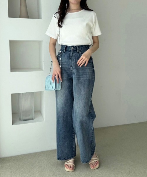 one after another NICE CLAUP（ワンアフターアナザーナイスクラップ）の「ビジューストラップ付きスマホショルダー（ショルダーバッグ・レディース・ブラック/アイボリー/サックスブルー/シルバー・FREE）」の17枚目の写真