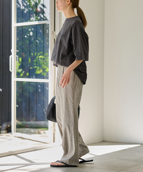 FRAMeWORK(フレームワーク)の「≪追加≫リネンレーヨンMIXストレートパンツ(その他パンツ・レディース・ベージュ・40/38/36/34)」の11枚目の写真
