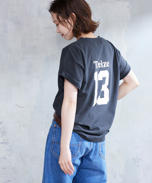 SLOBE IENA(スローブイエナ)の「Treize 13 Tシャツ(Tシャツ/カットソー・レディース・ホワイト/ベージュ/ネイビー・FREE)」の3枚目の写真