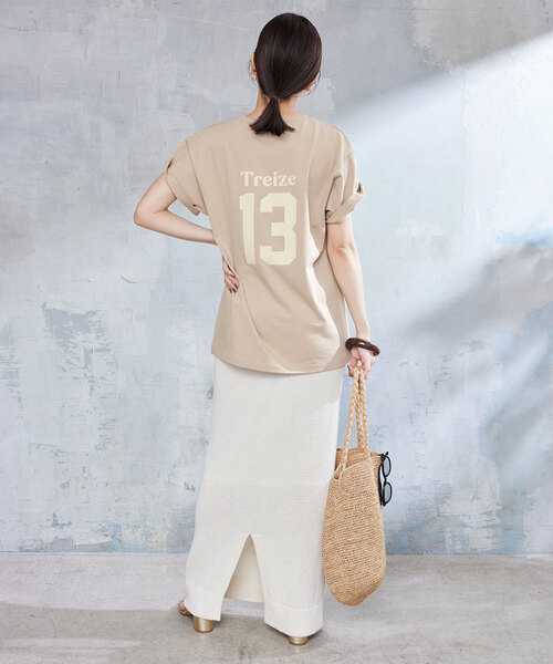 SLOBE IENA(スローブイエナ)の「Treize 13 Tシャツ(Tシャツ/カットソー・レディース・ホワイト/ベージュ/ネイビー・FREE)」の12枚目の写真