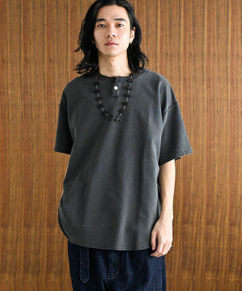 JOURNAL STANDARD（ジャーナルスタンダード）の「OE ピグメント 1Bヘンリーネック ショートスリーブ（Tシャツ/カットソー・メンズ・ブラック系その他/ホワイト/ブラウン/ライトグリーン・MEDIUM/LARGE）」の3枚目の写真