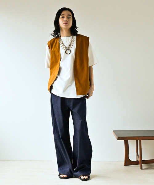 JOURNAL STANDARD（ジャーナルスタンダード）の「OE ピグメント 1Bヘンリーネック ショートスリーブ（Tシャツ/カットソー・メンズ・ブラック系その他/ホワイト/ブラウン/ライトグリーン・MEDIUM/LARGE）」の12枚目の写真