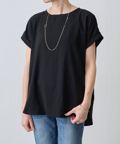 BEARDSLEY（ビアズリー）の「《セットアップ対応》ストレッチジョーゼットブラウス（シャツ/ブラウス・レディース・アイボリー/ブラック/ホワイト・FREE）」の5枚目の写真