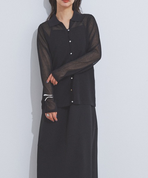 CE'E_SE'E（シーシー）の「[追加]シアーカーディガン（カーディガン/ボレロ・レディース・ブラック/ホワイト・FREE）」の6枚目の写真