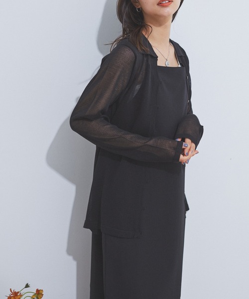 CE'E_SE'E（シーシー）の「[追加]シアーカーディガン（カーディガン/ボレロ・レディース・ブラック/ホワイト・FREE）」の13枚目の写真