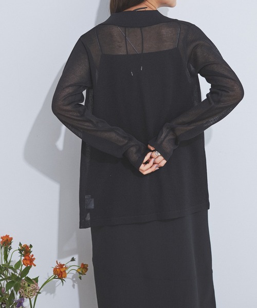 CE'E_SE'E（シーシー）の「[追加]シアーカーディガン（カーディガン/ボレロ・レディース・ブラック/ホワイト・FREE）」の3枚目の写真