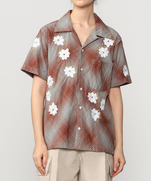 名作 NOMA t.d. 22SS オープンカラーシャツ 半袖 総柄 花柄 4 NOMA t.d. シャツ NOMARHYTHM TEXTILE | 「別注」オープンカラー