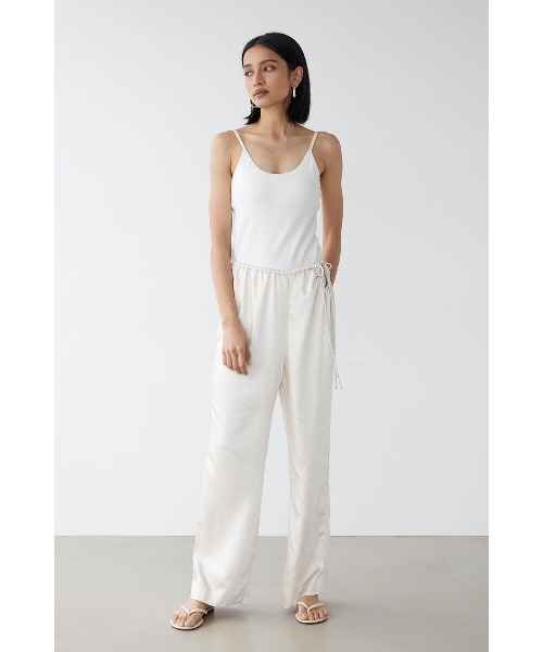 パンツ AMMY RIBBON PANTS スラックス パンツ ribbon belt wide pants / サイドリボン