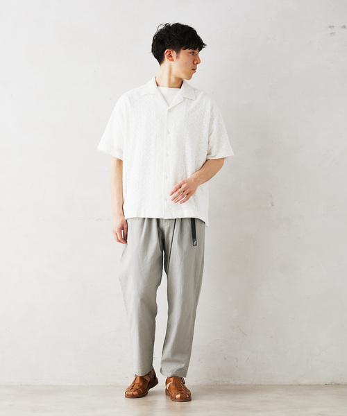 美品　グラミチ　ニコアンド別注　タックフレアパンツ　リネンコットン　Ｍ　黒 美品 グラミチ ニコアンド別注 タックフレアパンツ リネン