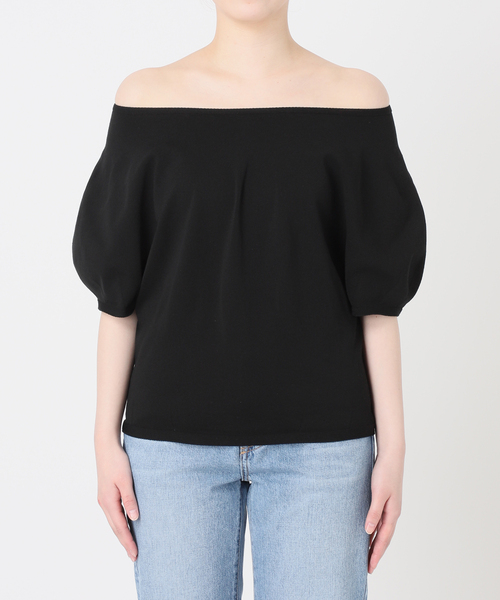 Noble（ノーブル）の「CO/PL パフスリーブニット（ニット/セーター・レディース・ライトグレー/ブラック・FREE）」の21枚目の写真