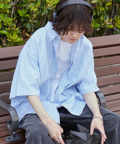 WEGO（ウィゴー）の「WEGO/イージーケアオックスフォードシャツ（シャツ/ブラウス・メンズ・グリーン系その他4/ブルー系その他4/ベージュ系その他/ブルー系その他・SMALL/MEDIUM/LARGE）」の4枚目の写真