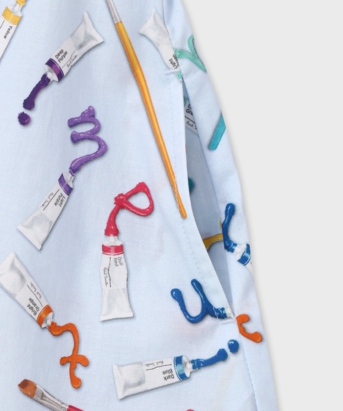 Paul Smith JUNIOR（ポールスミスジュニア）の「ガールズ ペイントロゴ ワンピース / 893122 4141304（ワンピース・キッズ・ホワイト/ライトブルー・110/100/90/130/120）」の4枚目の写真