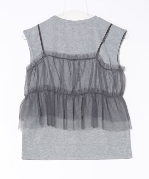 Dita Muaj.(ディータムアージュ)の「【SET】フレンチラメタンク&チュールキャミ(Tシャツ/カットソー・レディース・ホワイト/ブラック/サックスブルー/ナチュラル・FREE)」の5枚目の写真